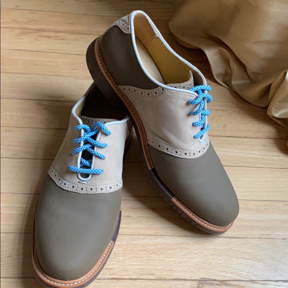 COLE HAAN Suede/Canvas Men’s Saddle Oxford 9M